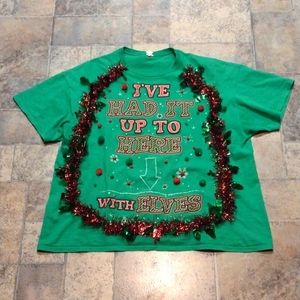 Ugly Christmas Sweater shirt elves garland 2XL